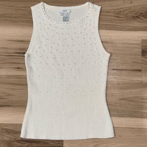 Cache Y2K Vintage Beaded Metallic Stars Sleeveless Trendy Top  Women’s Medium